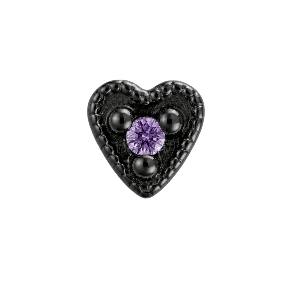 Small Heart - 14K Gold Stone Threadless/Threaded End - piercing-zone.com
