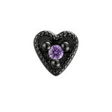 Small Heart - 14K Gold Stone Threadless/Threaded End - piercing-zone.com