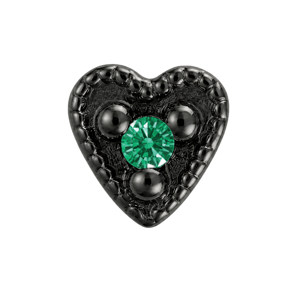 Small Heart - 14K Gold Stone Threadless/Threaded End - piercing-zone.com