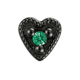 Small Heart - 14K Gold Stone Threadless/Threaded End - piercing-zone.com