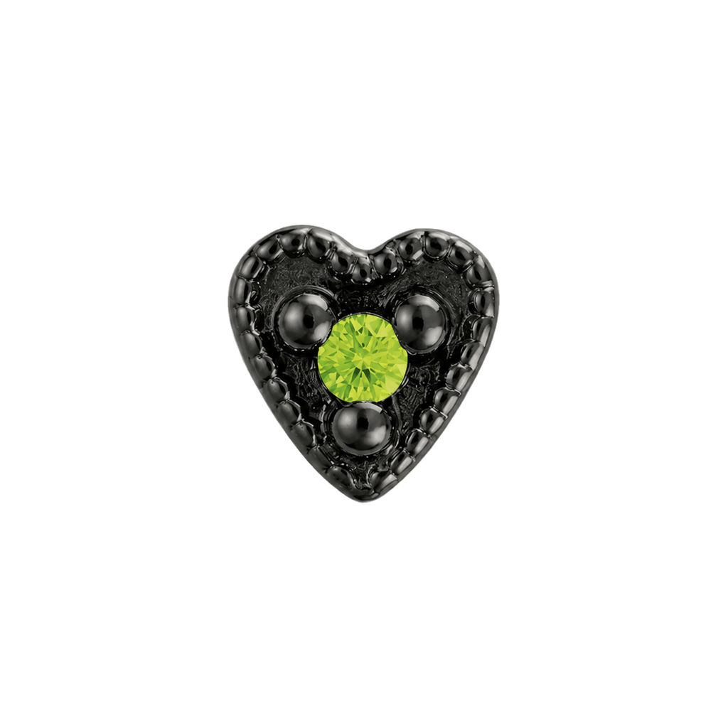 Small Heart - 14K Gold Stone Threadless/Threaded End - piercing-zone.com