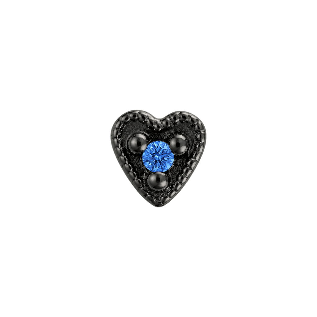 Small Heart - 14K Gold Stone Threadless/Threaded End - piercing-zone.com