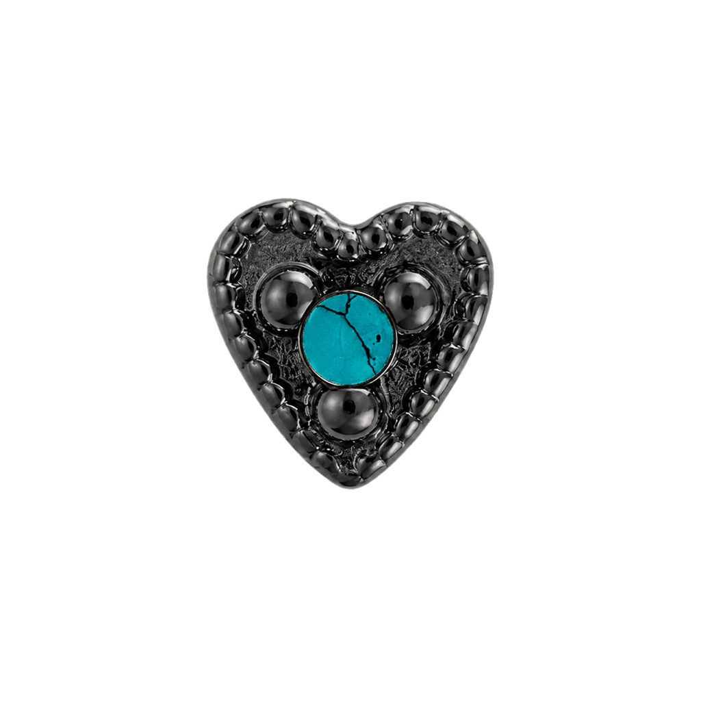 Small Heart - 14K Gold Stone Threadless/Threaded End - piercing-zone.com