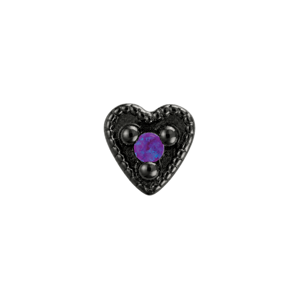 Small Heart - 14K Gold Stone Threadless/Threaded End - piercing-zone.com