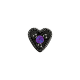 Small Heart - 14K Gold Stone Threadless/Threaded End - piercing-zone.com