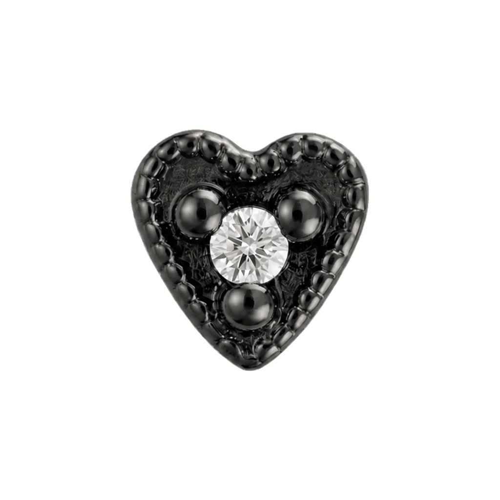 Small Heart - 14K Gold Stone Threadless/Threaded End - piercing-zone.com