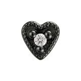 Small Heart - 14K Gold Stone Threadless/Threaded End - piercing-zone.com