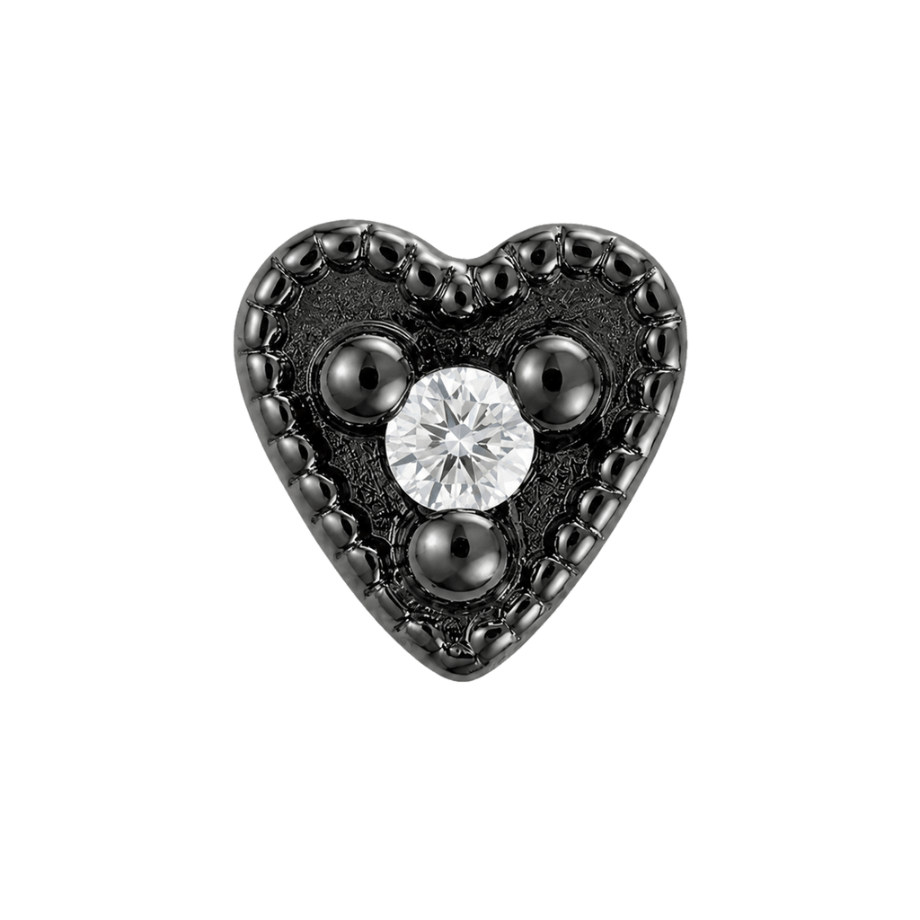 Small Heart - 14K Gold Stone Threadless/Threaded End - piercing-zone.com
