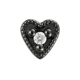 Small Heart - 14K Gold Stone Threadless/Threaded End - piercing-zone.com
