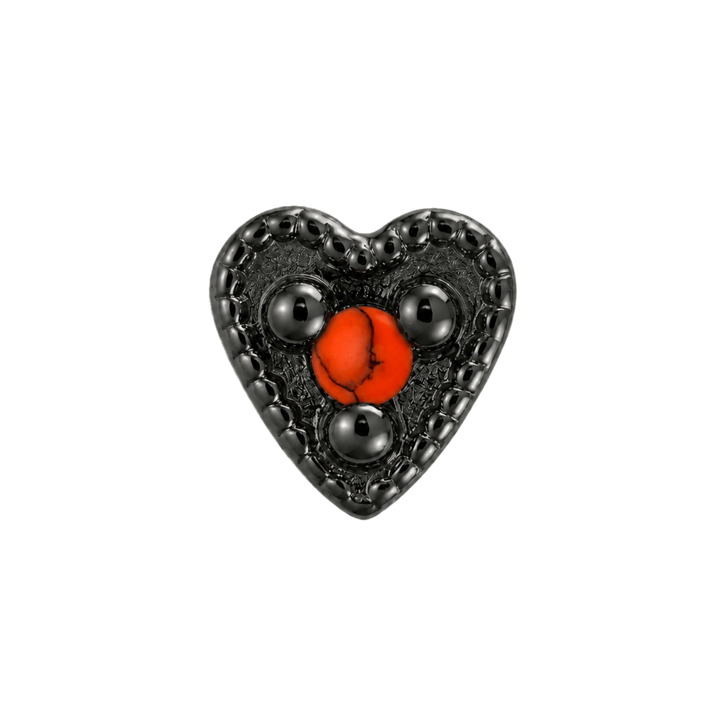 Small Heart - 14K Gold Stone Threadless/Threaded End - piercing-zone.com