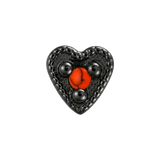 Small Heart - 14K Gold Stone Threadless/Threaded End - piercing-zone.com