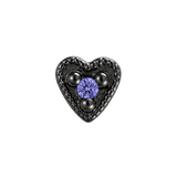 Small Heart - 14K Gold Stone Threadless/Threaded End - piercing-zone.com