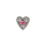 Small Heart - 14K Gold Stone Threadless/Threaded End - piercing-zone.com