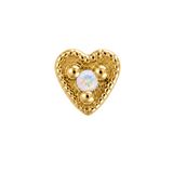 Small Heart - 14K Gold Stone Threadless/Threaded End - piercing-zone.com