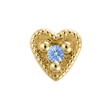 Small Heart - 14K Gold Stone Threadless/Threaded End - piercing-zone.com