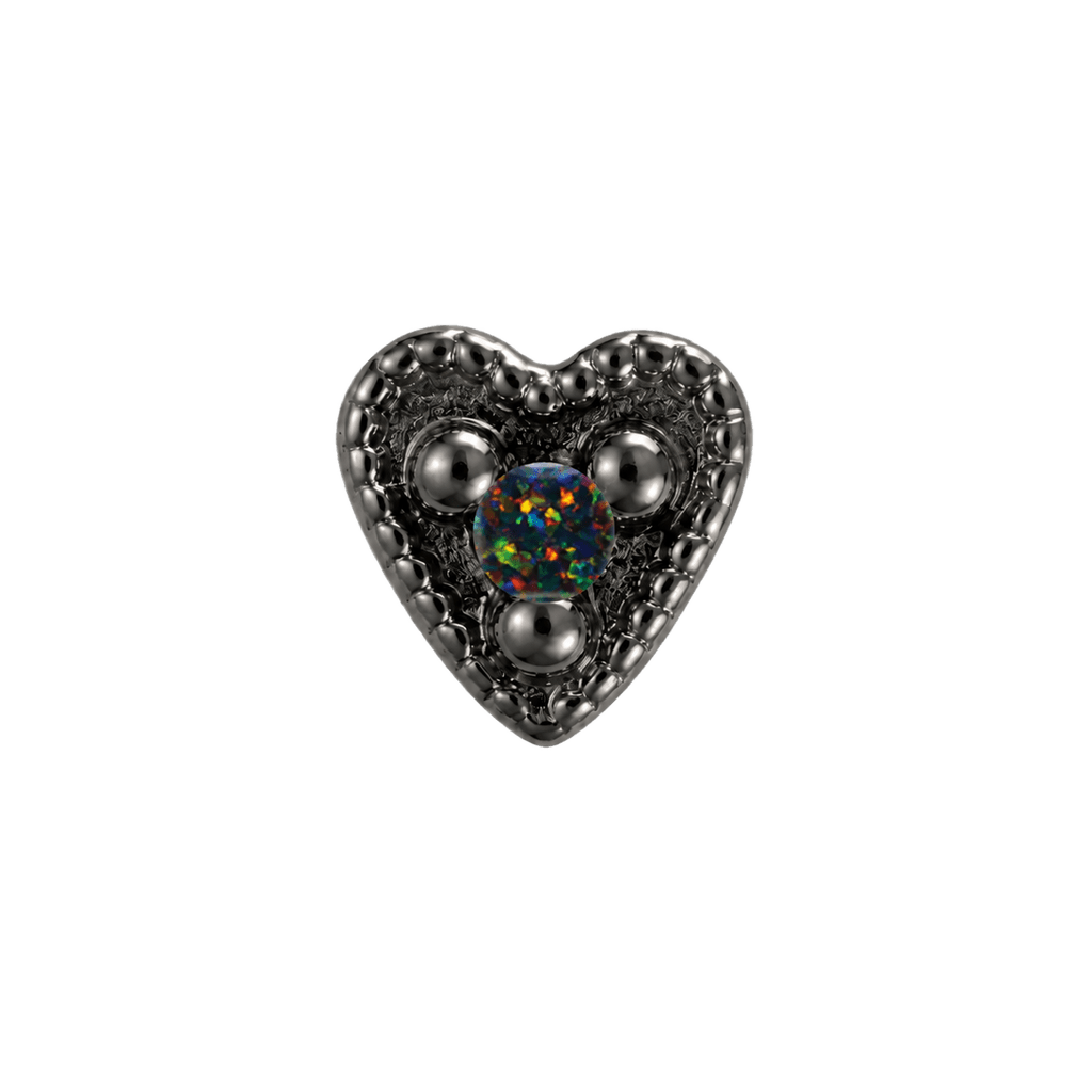 Small Heart - 14K Gold Stone Threadless/Threaded End - piercing-zone.com