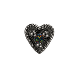 Small Heart - 14K Gold Stone Threadless/Threaded End - piercing-zone.com