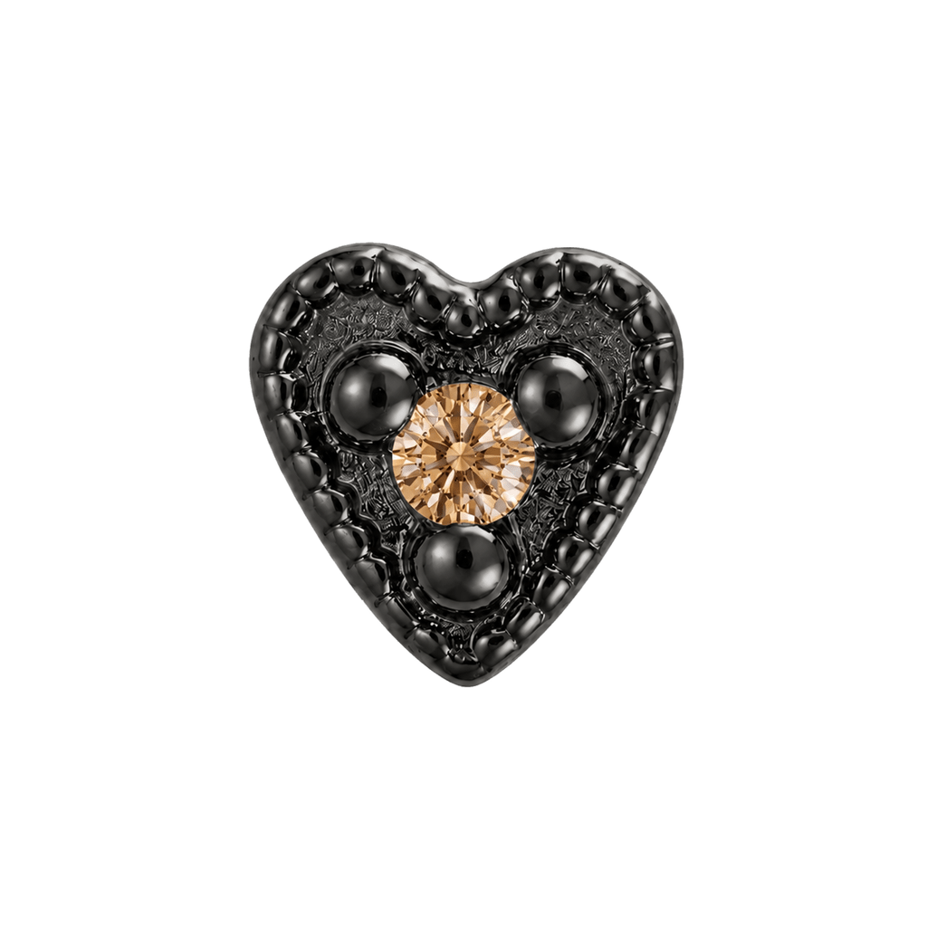 Small Heart - 14K Gold Stone Threadless/Threaded End - piercing-zone.com