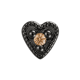 Small Heart - 14K Gold Stone Threadless/Threaded End - piercing-zone.com
