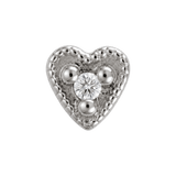 Small Heart - 14K Gold Stone Threadless/Threaded End - piercing-zone.com