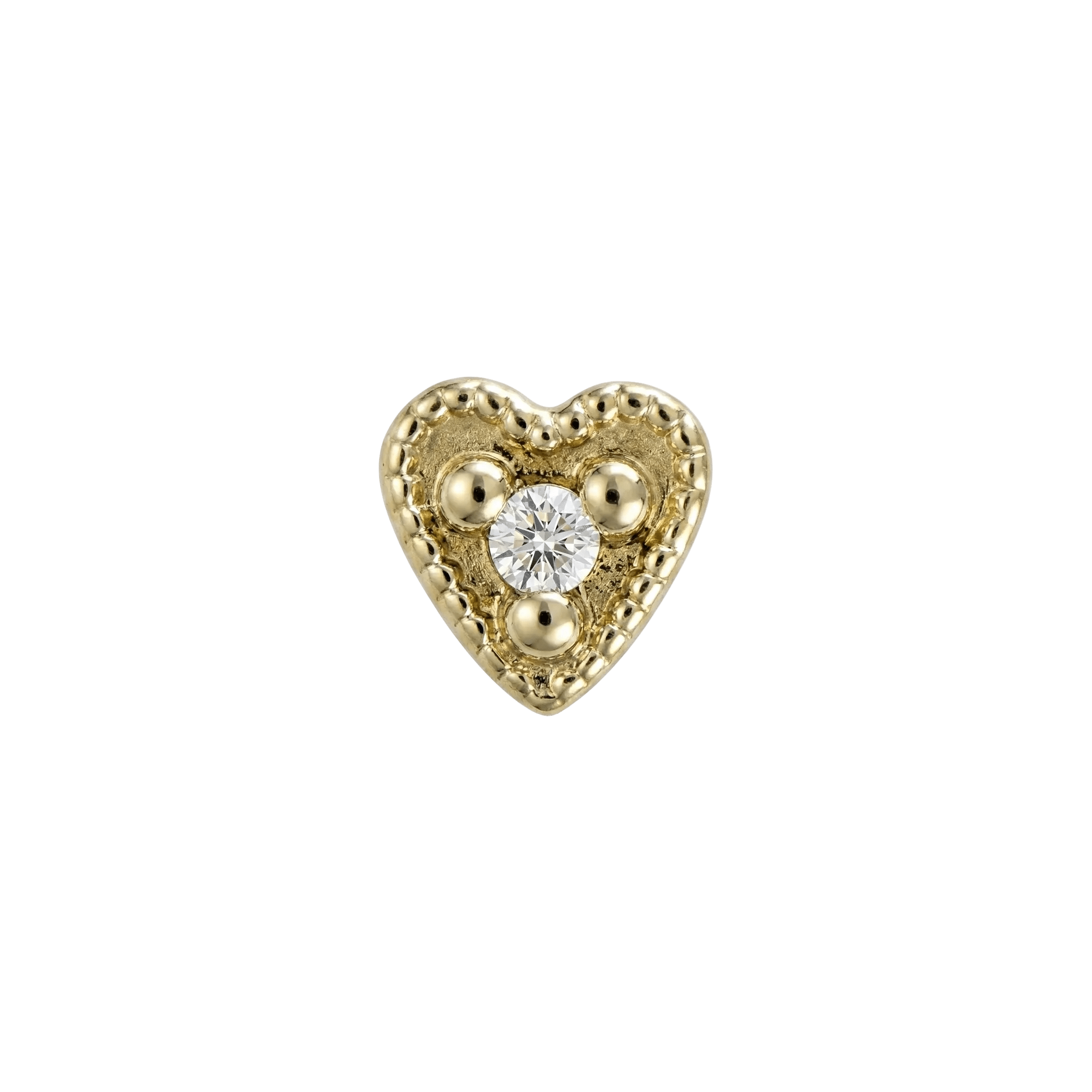 Small Heart - 14K Gold Stone Threadless/Threaded End - piercing - zone.com
