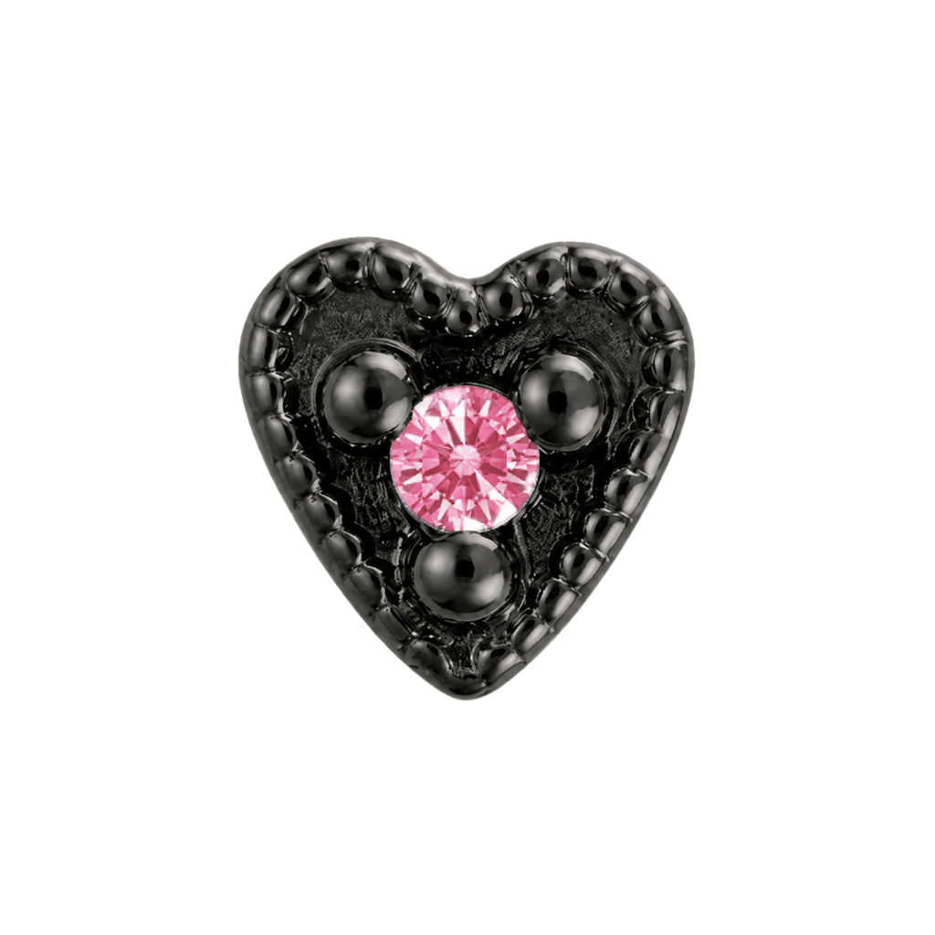 Small Heart - 14K Gold Stone Threadless/Threaded End - piercing-zone.com