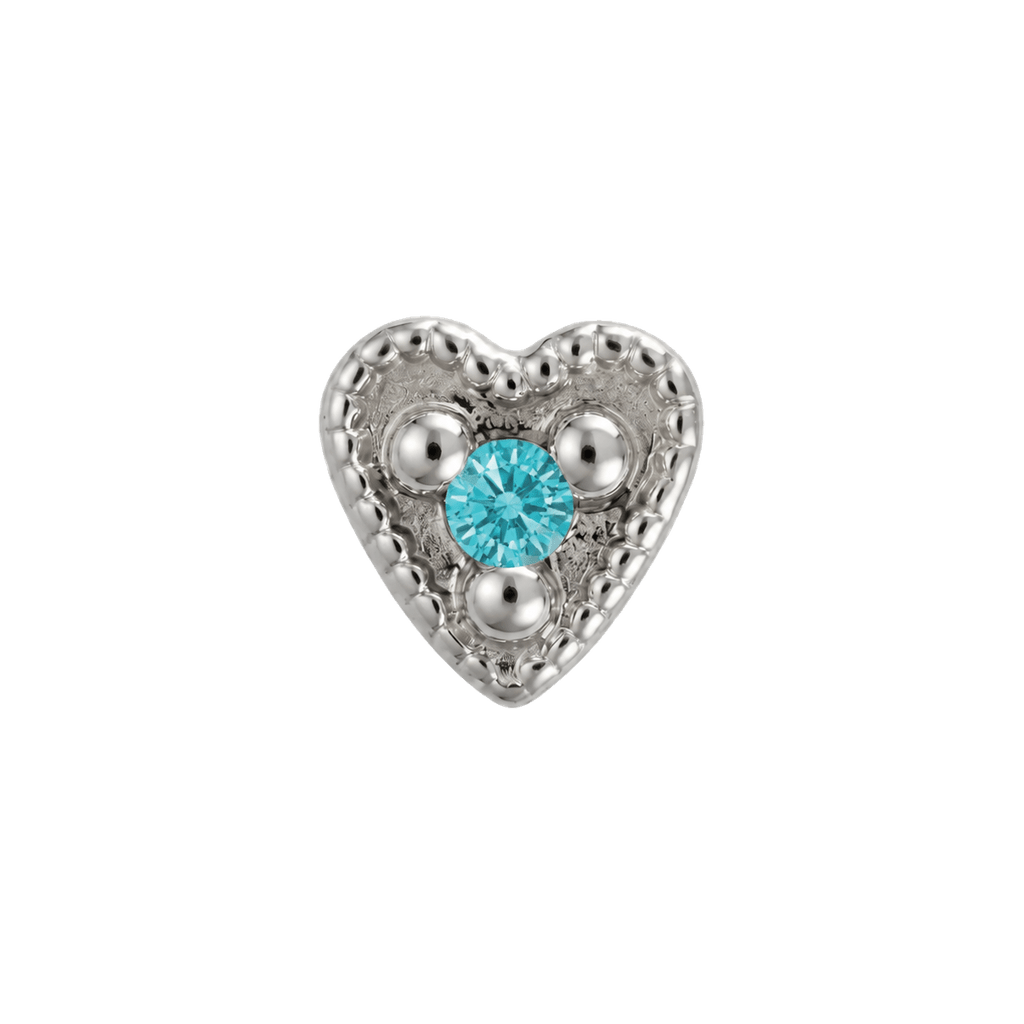 Small Heart - 14K Gold Stone Threadless/Threaded End - piercing-zone.com