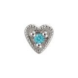 Small Heart - 14K Gold Stone Threadless/Threaded End - piercing-zone.com