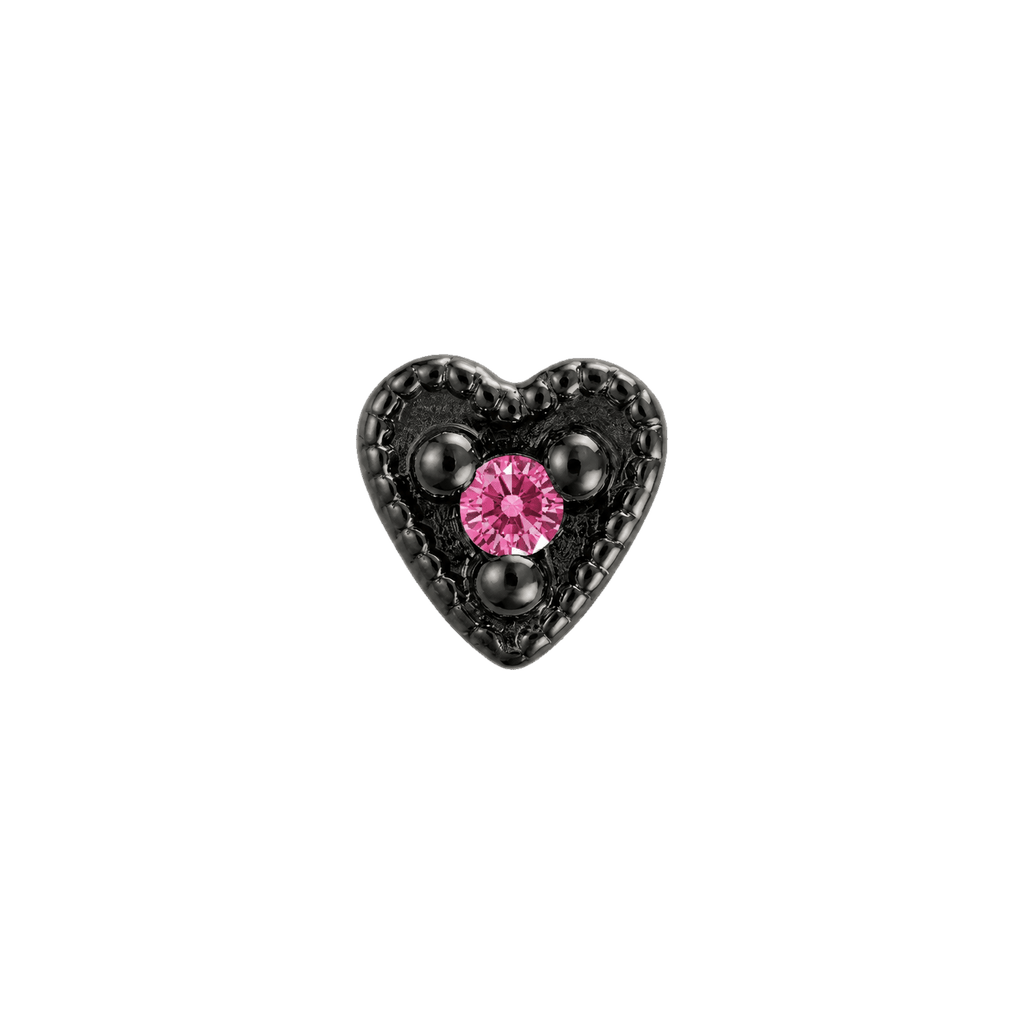 Small Heart - 14K Gold Stone Threadless/Threaded End - piercing-zone.com