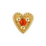 Small Heart - 14K Gold Stone Threadless/Threaded End - piercing-zone.com