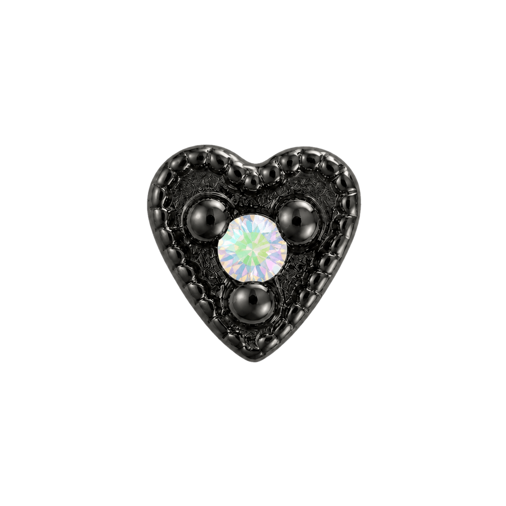 Small Heart - 14K Gold Stone Threadless/Threaded End - piercing-zone.com