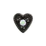 Small Heart - 14K Gold Stone Threadless/Threaded End - piercing-zone.com