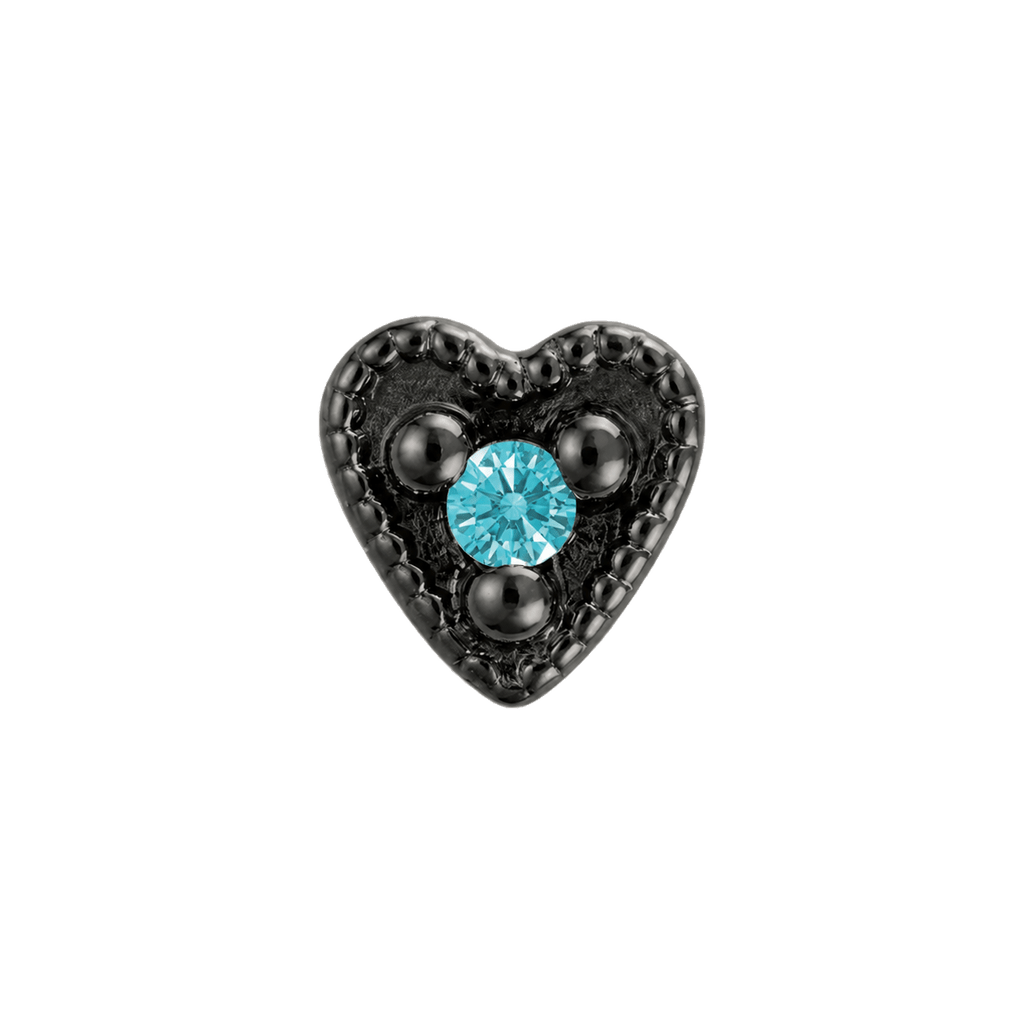 Small Heart - 14K Gold Stone Threadless/Threaded End - piercing-zone.com