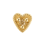Small Heart - 14K Gold Stone Threadless/Threaded End - piercing-zone.com