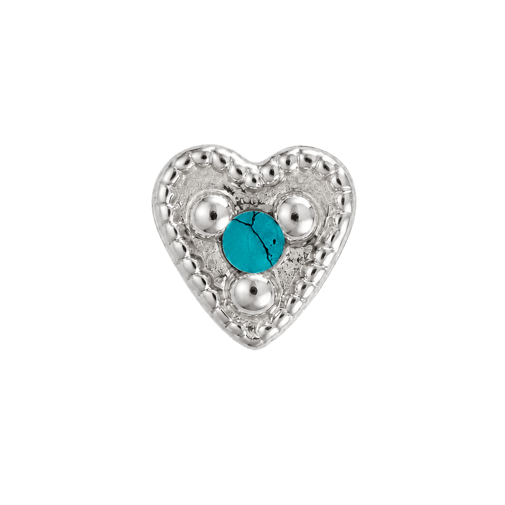 Small Heart - 14K Gold Stone Threadless/Threaded End - piercing-zone.com