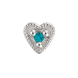 Small Heart - 14K Gold Stone Threadless/Threaded End - piercing-zone.com