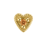 Small Heart - 14K Gold Stone Threadless/Threaded End - piercing-zone.com