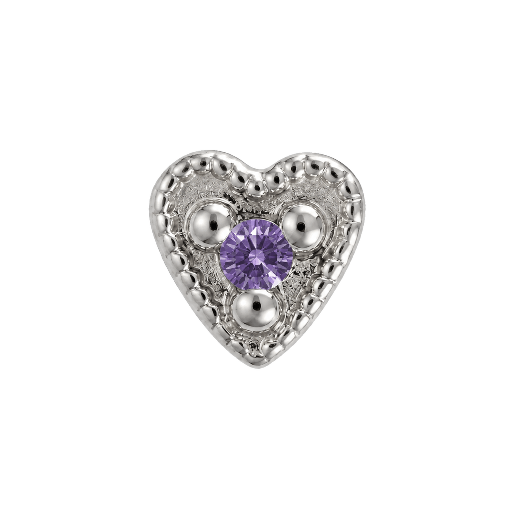 Small Heart - 14K Gold Stone Threadless/Threaded End - piercing-zone.com