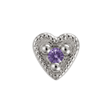 Small Heart - 14K Gold Stone Threadless/Threaded End - piercing-zone.com