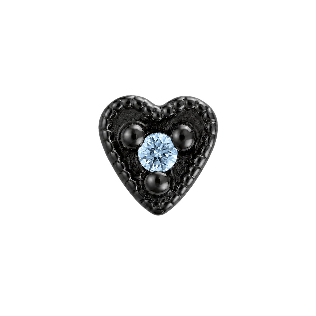 Small Heart - 14K Gold Stone Threadless/Threaded End - piercing-zone.com
