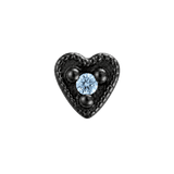 Small Heart - 14K Gold Stone Threadless/Threaded End - piercing-zone.com