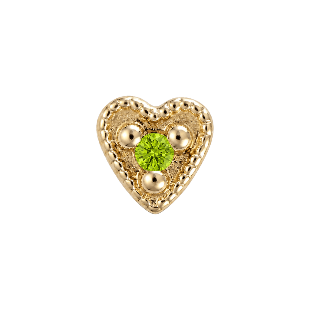 Small Heart - 14K Gold Stone Threadless/Threaded End - piercing-zone.com