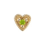 Small Heart - 14K Gold Stone Threadless/Threaded End - piercing-zone.com