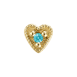 Small Heart - 14K Gold Stone Threadless/Threaded End - piercing-zone.com