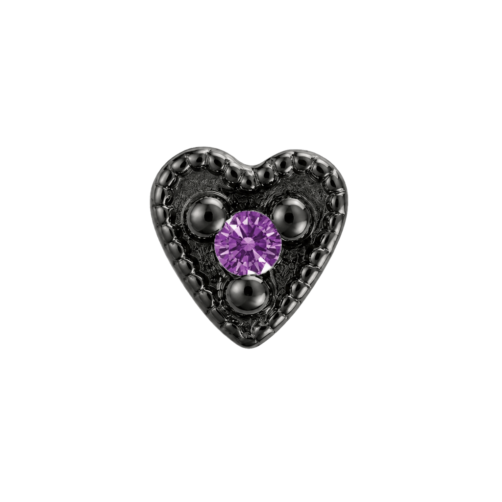 Small Heart - 14K Gold Stone Threadless/Threaded End - piercing-zone.com