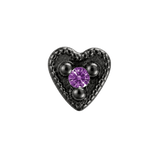 Small Heart - 14K Gold Stone Threadless/Threaded End - piercing-zone.com