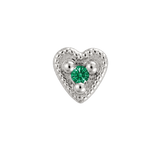 Small Heart - 14K Gold Stone Threadless/Threaded End - piercing-zone.com