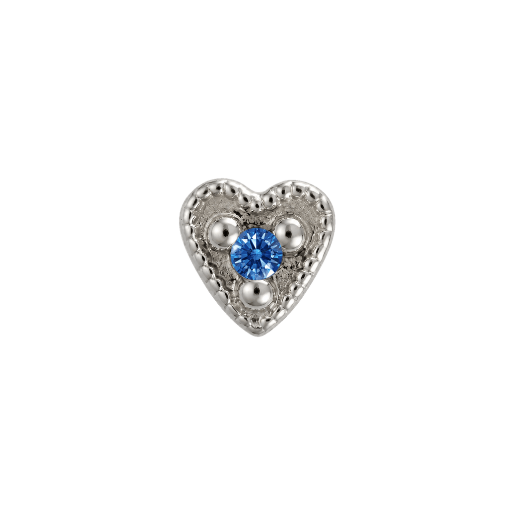 Small Heart - 14K Gold Stone Threadless/Threaded End - piercing-zone.com
