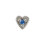 Small Heart - 14K Gold Stone Threadless/Threaded End - piercing-zone.com