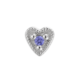 Small Heart - 14K Gold Stone Threadless/Threaded End - piercing-zone.com
